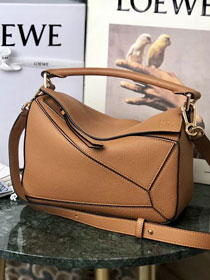 Loewe original grained calfskin small puzzle bag A510P60 brown