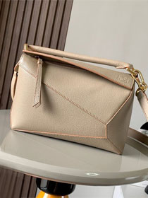 Loewe original grained calfskin small puzzle bag A510P60 sand