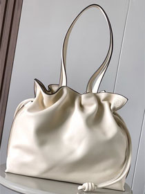 Loewe original calfskin large flamenco clutch A411FL1 white