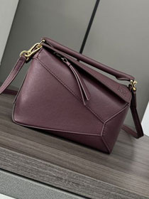 Loewe original calfskin mini puzzle bag A510P88 burgundy