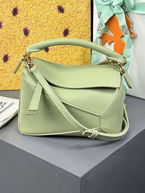 Loewe original calfskin mini puzzle bag A510P88 green