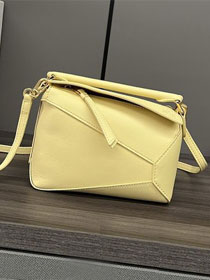 Loewe original calfskin mini puzzle bag A510P88 yellow