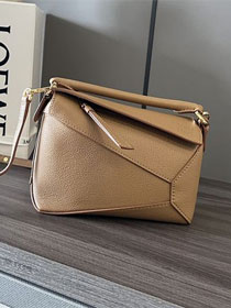 Loewe original grained calfskin mini puzzle bag A510P88 caramel
