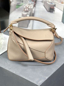 Loewe original grained calfskin mini puzzle bag A510P88 sand