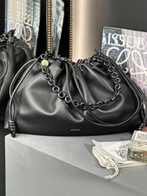 Loewe original lambskin large flamenco purse A411FPD black