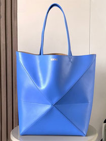 Loewe original calfskin large puzzle fold tote B933Q18 blue