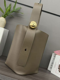 Loewe original calfskin medium pebble bucket BBMX02 grey