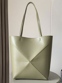 Loewe original calfskin medium puzzle fold tote A657G50 eucalyptus 