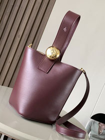 Loewe original calfskin mini pebble bucket BBMX01 burgundy