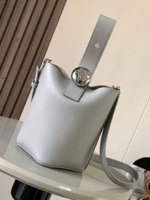 Loewe original calfskin mini pebble bucket BBMX01 grey
