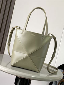 Loewe original calfskin mini puzzle fold tote A657V25 eucalyptus