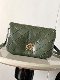 Loewe original lambskin mini goya puffer bag A896W56 dark green