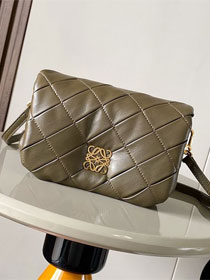 Loewe original lambskin mini goya puffer bag A896W56 khaki green