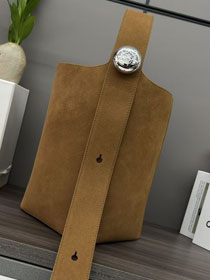 Loewe original suede calfskin medium pebble bucket BBMX02 brown