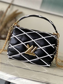 Louis vuitton original lambskin GO-14 small handbag M14849 black&white