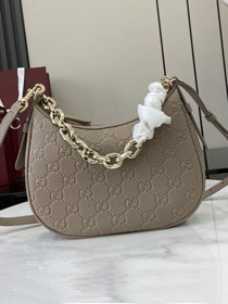 GG original calfskin emblem small shoulder bag 815409 taupe