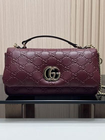 GG original lambskin milano small top handle bag 806016-2 bordeaux