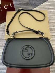 GG original calfskin blondie large top handle bag 815716 black