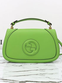GG original calfskin blondie large top handle bag 815716 green