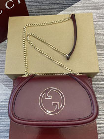 GG original calfskin blondie medium shoulder bag 815715 bordeaux