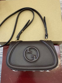 GG original calfskin blondie small shoulder bag 815700 dark coffee