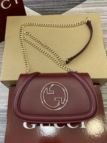 GG original calfskin blondie small shoulder bag 815711 bordeaux