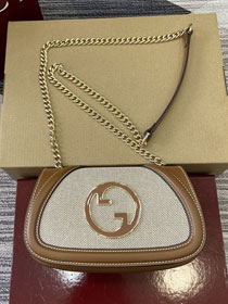 GG original canvas blondie small shoulder bag 815711 brown&white