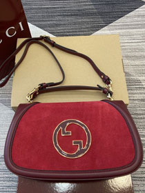 GG original suede calfskin blondie large top handle bag 815719 bordeaux