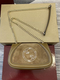 GG original suede calfskin blondie small shoulder bag 815711 brown