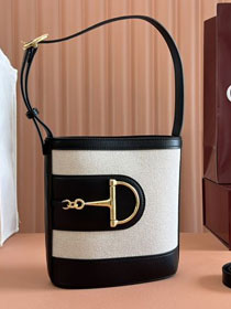 GG original canvas 73 small bucket bag 833665 black