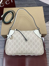 GG original canvas emblem small shoulder bag 815218 white