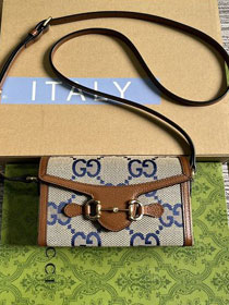 GG original canvas horsebit 1955 mini bag 699296 blue