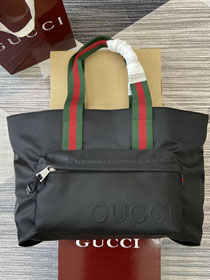 GG original nylon large tote bag 802172 black