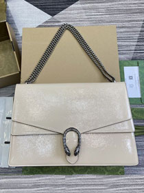 GG original shiny calfskin dionysus large shoulder bag 795003 white