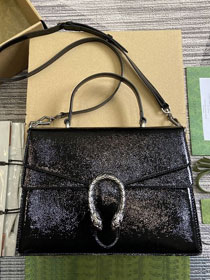 GG original shiny calfskin dionysus medium top handle bag 795007 black