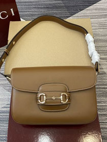 GG original calfskin 1955 horsebit shoulder bag 815178 brown
