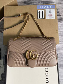 GG original calfskin marmont medium shoulder bag 443496 taupe