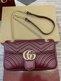 GG original calfskin marmont small shoulder bag 443497 bordeaux
