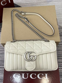 GG original calfskin marmont small shoulder bag 443497 white