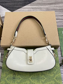 GG original calfskin moon side shoulder bag 786015 white