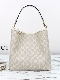 GG original fabric emblem medium bucket bag 815103 white