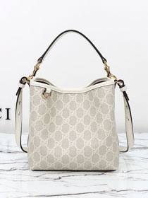 GG original fabric emblem mini bucket bag 815118 white