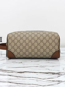 GG original canvas emblem medium toiletry case 821163 brown