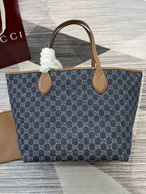 GG original denim totissima medium tote bag 820481 blue