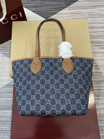 GG original denim totissima small tote bag 820496 blue
