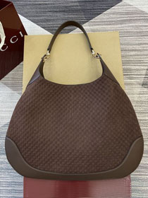 GG original suede B large shoulder bag 815924 dark brown