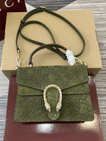 GG original suede dionysus mini top handle bag 813400 green