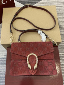 GG original suede dionysus mini top handle bag 813400 red
