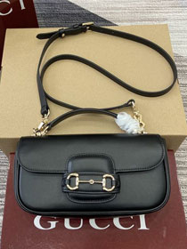 GG original calfskin 1955 horsebit small shoulder bag 815206 black