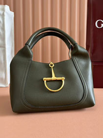 GG original calfskin softbit medium top handle bag 837467 green